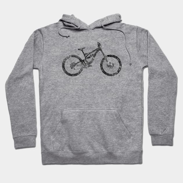 Downhill mountain bike black and white Hoodie by Yahya Art